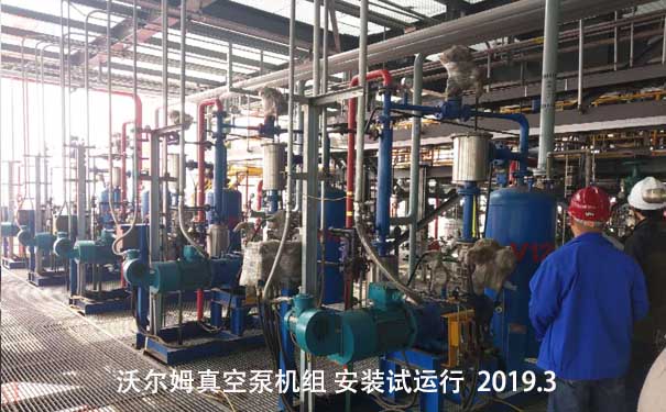 沃尔姆干式螺杆真空泵机组在化工塑料行业中应用案例，2019年3月安装试运行现场。