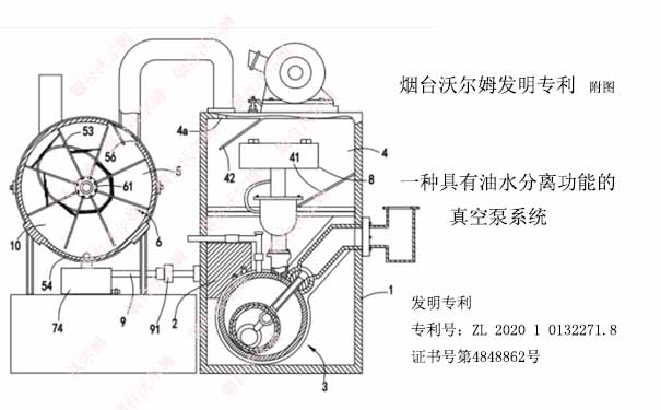 具有油水分离功能的真空泵系统的结构示意图