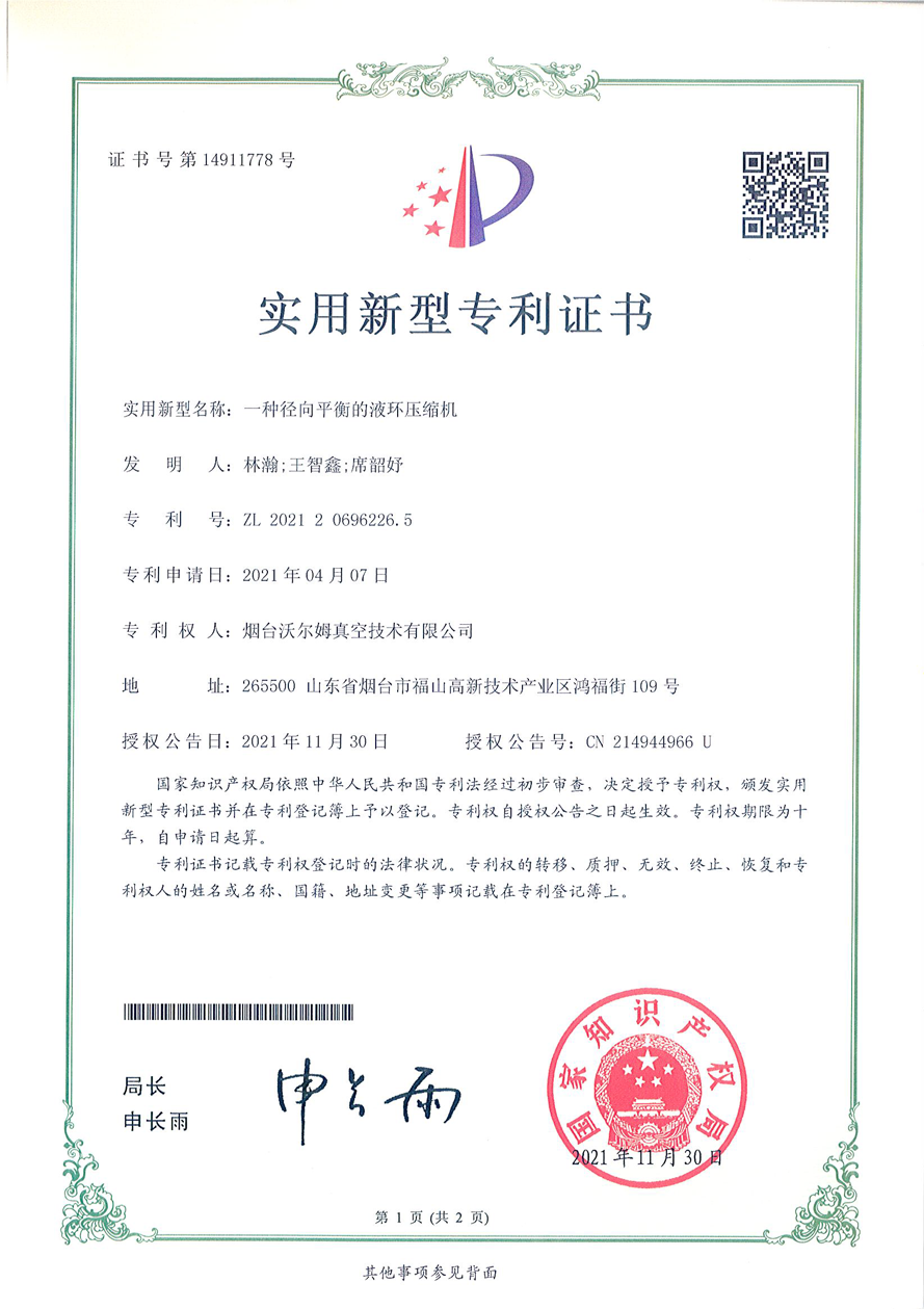 一种径向平衡的液环压缩机